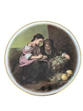 Vintage Schumann Arzberg Bavaria Germany Pedestal Plate Compote Gold Trim